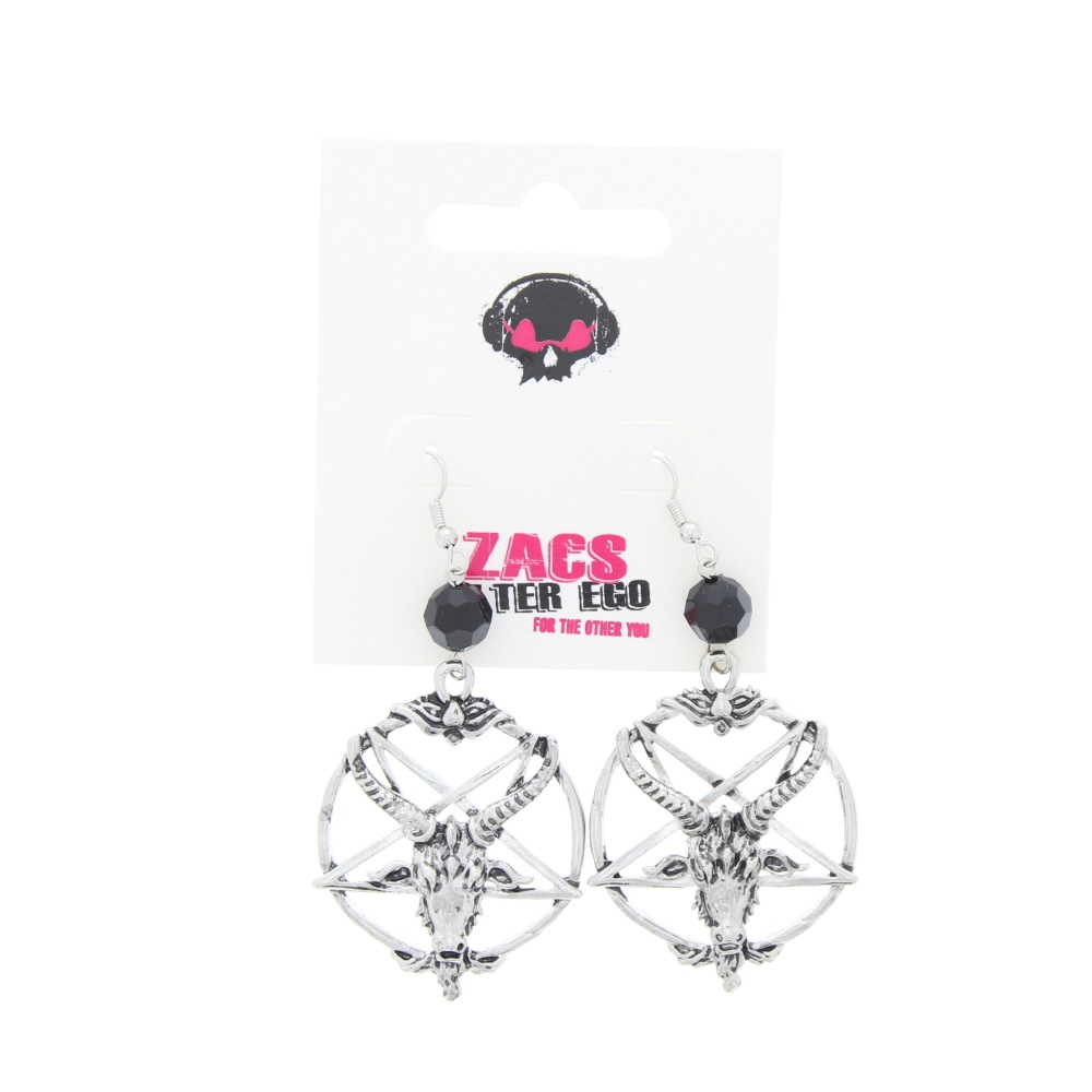 Zac's Alter Ego - Ram on Pentagram Oorbellen - Zilverkleurig